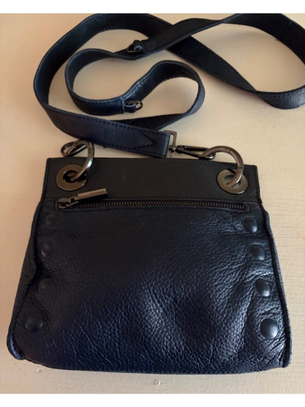 Hammitt Tony Black Leather Bag Crossbody Studded Detail